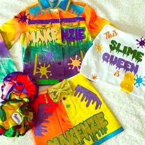 2 Piece Denim set with the matching ruffle socks